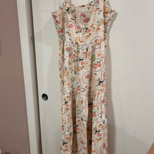 Cynthia Rowley Summer Linene Fruit Maxi Dress
